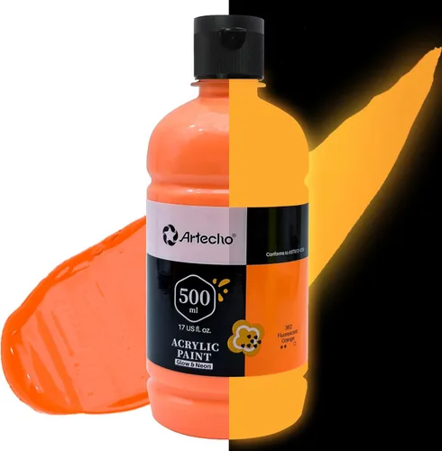 Miniatura 12 de Artecho Pintura Acrílica Oro - Botella Grande 500ml / 17oz, Pintura para Manualidades para Lienzo, Rocas, Madera, Tela, Cerámica, No Tóxica Dorado