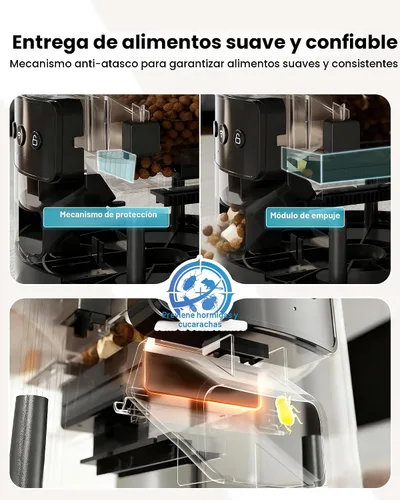 Miniatura 3 de Alimentador Automático para Gatos para 3 Gatos, Dispensador de Comida para Gatos de 6L/25 Tazas con Fuerte Sistema Anti-Atasco, Desecante de Doble