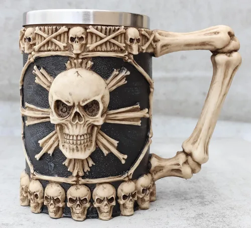 Miniatura 2 de Ebros Gift Gran taza de café con diseño de ron pirata pirata y huesos cruzados, diseño de calavera y cráneo, jarra, jarra, taza de café de 20 onzas
