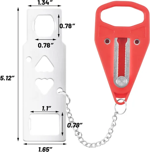 Miniatura 3 de AirBNB - Paquete de 4 cerraduras de puerta portátiles para viajes, cerraduras de puerta de hotel para seguridad de viajeros, dispositivos