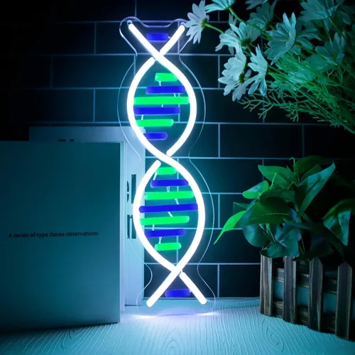 Letreros de neón de doble hélice de ADN para decoración de pared, letrero de neón LED regulable de ADN para pared, alimentado por USB para cueva de