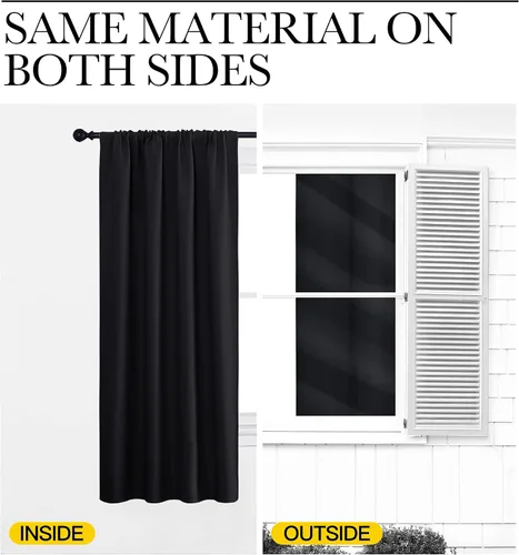 Miniatura 5 de NICETOWN 2 paneles de 42 x 72 pulgadas de largo, cortinas opacas con bolsillo para barra con 4 paneles de 42 x 16 pulgadas de largo, cenefas opacas