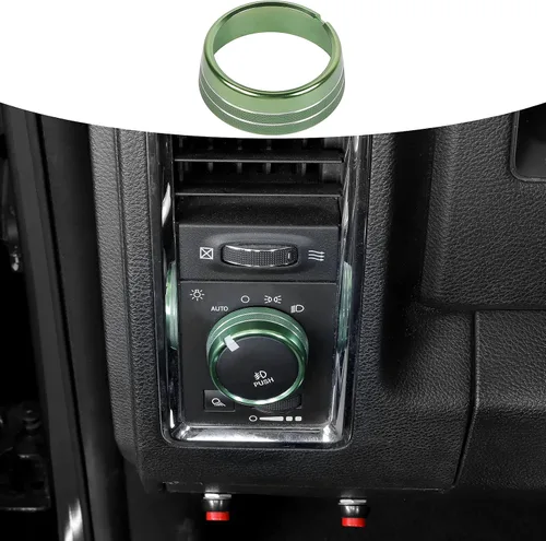 Miniatura 15 de Voodonala para Dodge RAM - Cubierta de perilla selectora de ajuste de interruptor de faro delantero de aluminio para Dodge RAM 2010-2017, accesorios