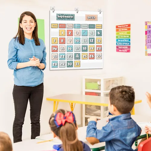 Miniatura 6 de EAMAY Calendario mensual de bolsillo para el aula para tarjetas de 2.75 * 2.75, suministros de escuela en casa y artículos imprescindibles