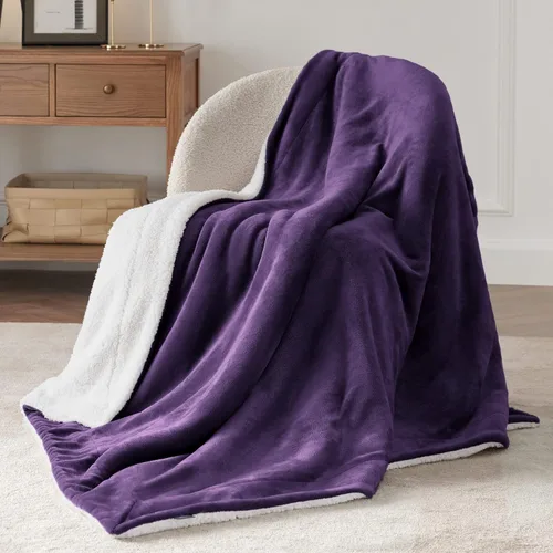 Miniatura 3 de Bedsure GentleSoft Manta Throw de Vellón Sherpa Tamaño Twin para Sofá - Manta Gruesa y Cálida Regalos para Mujeres y Niñas, Manta de Navidad Twin 08