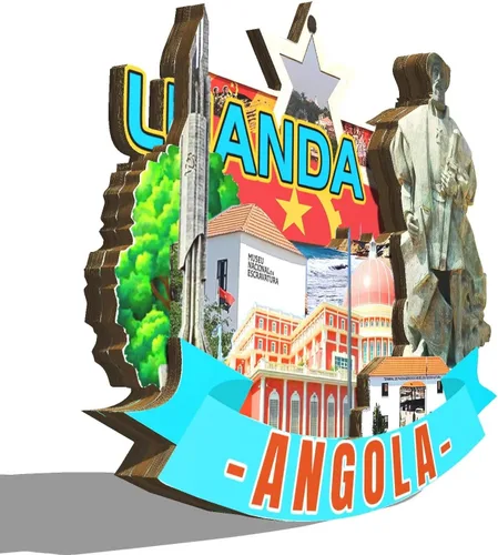 Miniatura 2 de Luanda Angola - Imán de madera para nevera, 3D, monumentos de viaje, coleccionables, recuerdos, decoración hecha a mano, 2