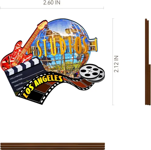 Miniatura 3 de Imán de madera de Los Ángeles de Estados Unidos 3D para nevera, recuerdos coleccionables, decoración hecha a mano, artesanías 2