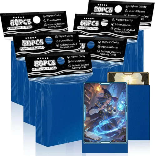 Fundas para tarjetas de color azul nocturno aptas para MTG, 300 piezas de ajuste perfecto, fundas estándar para tarjetas de intercambio, tarjetas