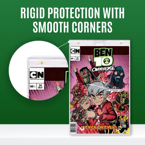 Miniatura 6 de 1 pieza actual moderno regular soporte de caja de exhibición de cómics tamaño plateado Protector magnético de cómics Esquinas de diamante