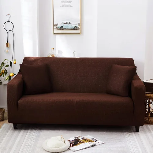 Miniatura 11 de IMYOGI Fundas elásticas para sofá de alta elasticidad, elegante funda de sofá de color sólido con parte inferior elástica, protector de muebles