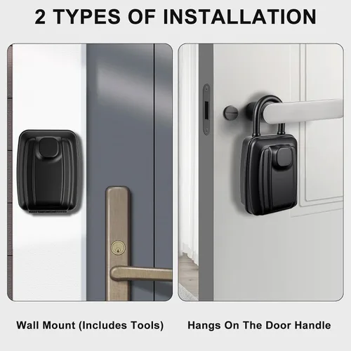 Miniatura 2 de HOMELYLIFE Caja de bloqueo de llave para exterior, caja de seguridad impermeable para montaje en pared con combinación reiniciable de 12 dígitos