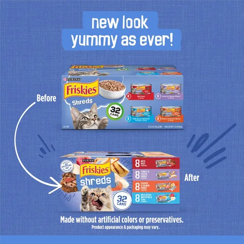 Miniatura 2 de Purina Friskies - Paquete variado de alimentos húmedos para gatos en salsa, trizas sabrosas con cena de res, pavo y queso, cena de pollo y salmón