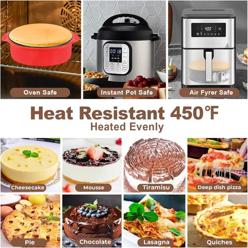 Miniatura 7 de Molde Desmontable de 9 Pulgadas Antiadherente, Molde Desmontable para Cheesecake de 9 Pulgadas con Protector de Silicona, Moldes Desmontables a