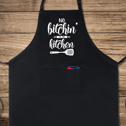 Miniatura 2 de Xornis Delantal de Algodón 100% Divertido con 2 Bolsillos para Hombres y Mujeres, BBQ, Asado, Babero Ajustable, Delantales Negros, Regalos, Cocina