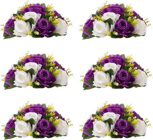 Miniatura 15 de Centros de mesa de flores para mesas de boda: decoraciones de mesa de Halloween, bolas de flores negras, centros de mesa para compromiso, ceremonia