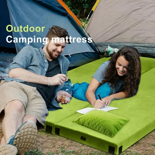 Miniatura 6 de Colchoneta de espuma viscoelástica para camping, colchón de piso grueso y cómodo para adultos con fondo impermeable y antideslizante, colchón Verde