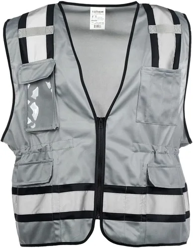 Miniatura 3 de J. J. Keller & Associates, Inc. Chaleco de seguridad de alta visibilidad, unisex, poliéster, SAFEGEAR Azul