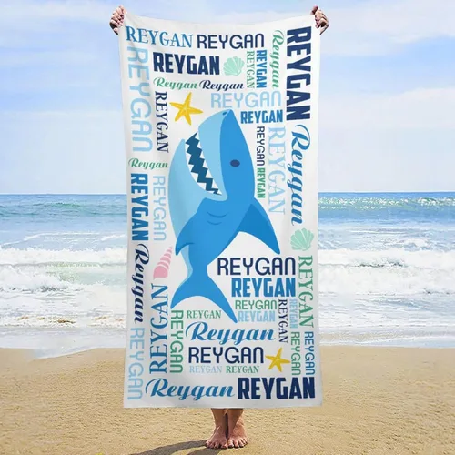 Miniatura 11 de Toallas de playa personalizadas para niños y adultos, regalos personalizados con nombre, toalla de playa de microfibra de gran tamaño de secado