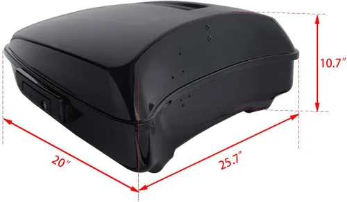Miniatura 2 de TCT-MOTORPARTS Caja de cola de equipaje de viaje de motocicleta cortada de 10.7 pulgadas para Harley Touring 2014-2025 Road King Glide Street Glide