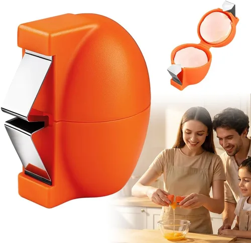 Abridor de cáscara de huevo, herramienta de acero inoxidable, separador de huevos multifuncional para huevos crudos y duros, pelador de huevos de