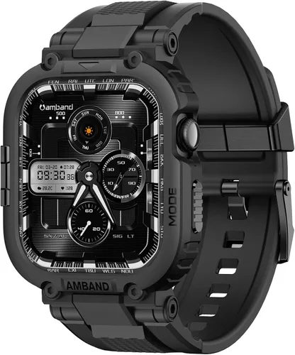 Miniatura 21 de amBand Bands - Funda protectora de pantalla compatible con Apple Watch Ultra 3/2/1 de 1.732 pulgadas, correa resistente M1 Sport Series y película