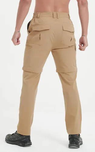 Miniatura 7 de Pantalones convertibles de senderismo para hombre, impermeables, ligeros, de secado rápido, con cremallera, pesca, viajes, safari, trabajo al aire