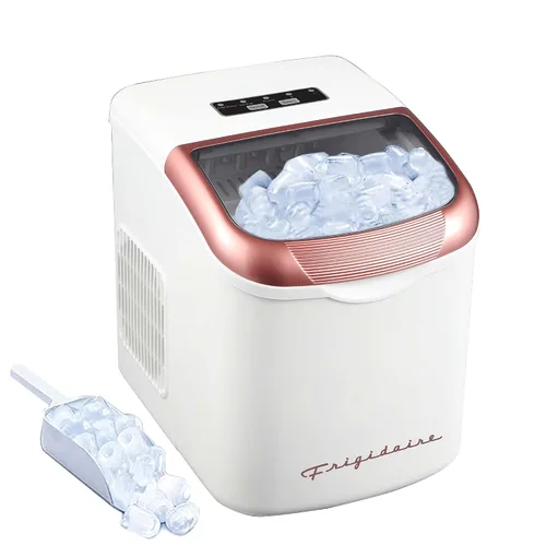 Miniatura 11 de FRIGIDAIRE Máquina de hacer hielo compacta retro, hielo bala, 26 libras por día (MerlotRed)