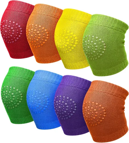 Miniatura 3 de 8 pares de rodilleras antideslizantes unisex para bebés para aprender a gatear calcetines para bebés