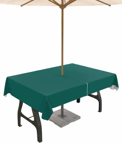 Mantel rectangular verde para interiores y exteriores, 52 x 70 pulgadas, color verde esmeralda puro, arte minimalista simple, lavable, impermeable,