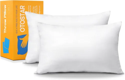 OTOSTAR Paquete de 2 rellenos de almohada decorativa, 16 x 24 pulgadas, relleno interior de cojín rectangular suave esponjoso mullido, almohadilla