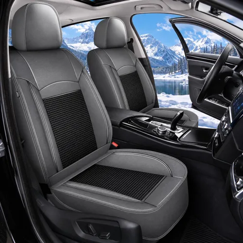 Miniatura 10 de DISUTOGO Fundas de asiento de coche para Nissan Frontier 2009-2024 2025 2026: juego completo de fundas de asiento de cuero, protector de cojín