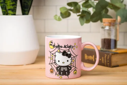 Miniatura 5 de Silver Buffalo Sanrio Hello Kitty Taza de Cerámica con Diseño de Esqueleto y Telaraña de Halloween Resistente a la Cera, 20 Onzas Sanrio Hello Kitty