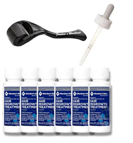 Miniatura 4 de Paquete de 6 unidades de minoxidil al 5% para hombres para tratamiento de crecimiento del cabello, solución líquida extra fuerte 5% tópica