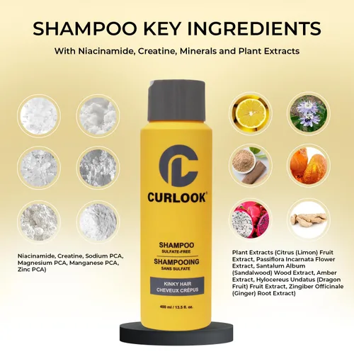 Miniatura 5 de Champú para cabello rizado Sin sulfato - 13.5 fl oz (13.5 onzas) Limpia suavemente, hidrata, mantiene y define los torceduras Productos