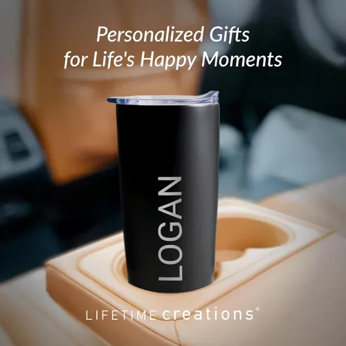 Miniatura 9 de Lifetime Creations Vaso de acero inoxidable personalizado grabado con nombre (negro) – Vaso de metal personalizado, añade tu nombre, taza de viaje