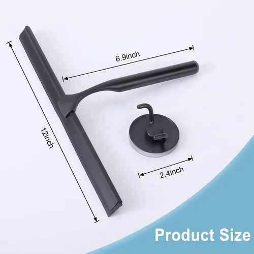 Miniatura 6 de LUXEAR Escobilla de ducha, escobilla de 12 pulgadas para puerta de cristal de ducha, escobilla de acero inoxidable multiusos para baño, puertas