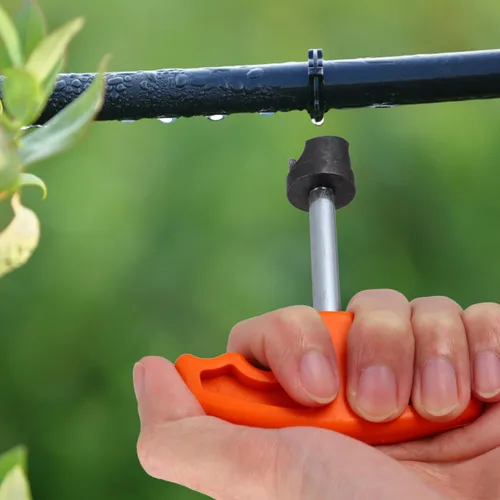 Miniatura 7 de Yardwe - Herramienta perforadora de orificio de riego por goteo con agarre ergonómico para instalación de tubos de polietileno y rociadores