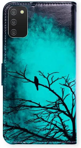 Miniatura 7 de Bcov Funda para Galaxy A03S, Samsung A03s, funda de cuero verde pájaro negro con tapa para teléfono con ranura para tarjeta y soporte para Samsung
