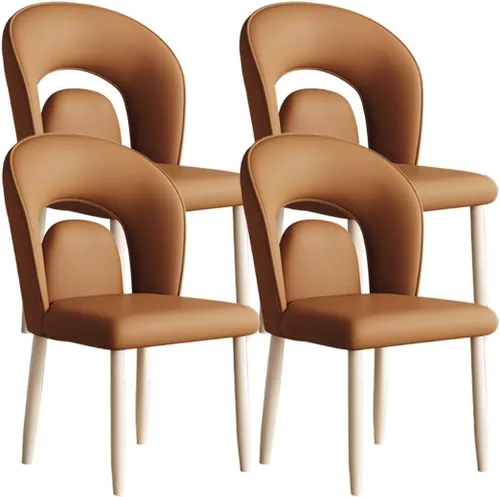 Miniatura 16 de YVYKFZD Leather Dining Chairs, Kitchen Chairs Set with Curved Back, Upholstered Dining Room Chair, Armless Comfy Side Chair, for Living Room