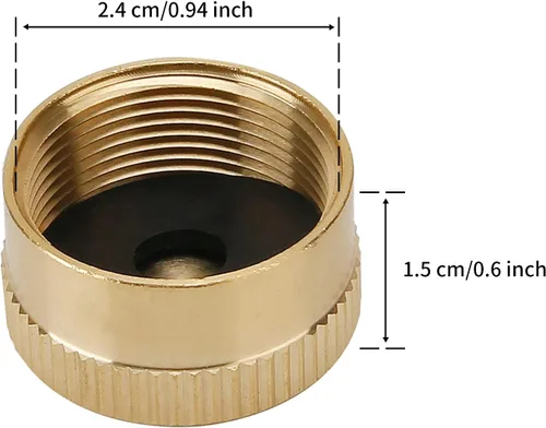 Miniatura 4 de Tapa de tanque de propano de repuesto de latón macizo de 1 libra, tapa de botella de propano para evitar fugas de gas, 12 paquetes