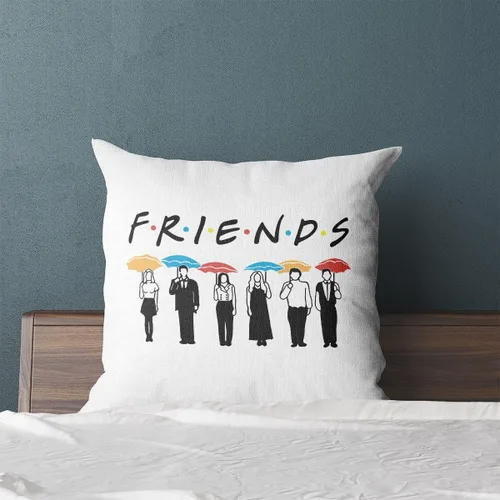 Miniatura 3 de Tuilia Funda de almohada de lino con citas de mercancía temática de amigos, 18 x 18 pulgadas, color marrón