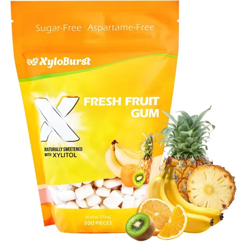 Miniatura 10 de XyloBurst Goma de mascar de xilitol Sin azúcar, sin gluten, apto para dieta cetogénica, goma de mascar sin aspartamo para la salud bucal, goma