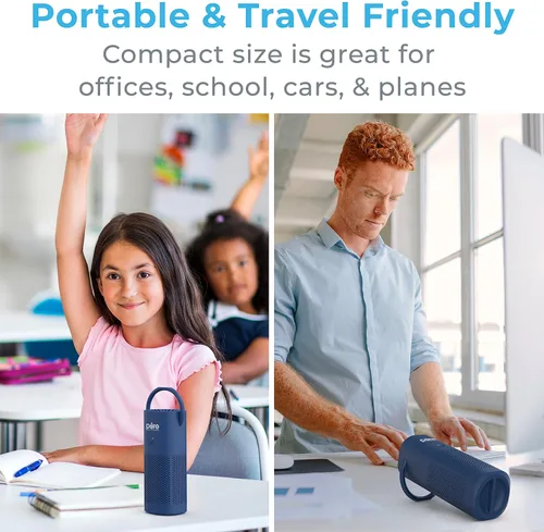 Miniatura 5 de Pure Enrichment® PureZone™ - Minipurificador de aire portátil, filtro True HEPA inalámbrico que limpia el aire y elimina el 99.97 % del polvo, Azul