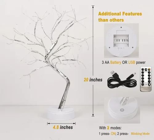Miniatura 3 de Lámpara de árbol de hadas centelleante, lámpara de árbol espíritu, lámpara de árbol de bonsái, árbol de luces de hadas, bonita decoración estética