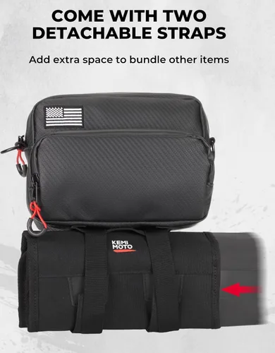 Miniatura 7 de KEMIMOTO Bolsa para manillar de motocicleta con cubierta impermeable, bolsa universal para bicicleta, bolsa de herramientas para manillar compatible