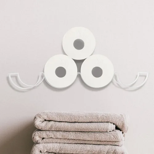 Miniatura 4 de STOBAZA Soporte de papel higiénico en forma de onda, soporte de pared, estante de pañuelos de 14.76 x 4.33 x 2.95 pulgadas, organizador de baño