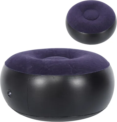 Miniatura 6 de Silla inflable Health Gear, silla de aire redonda al aire libre, taburete inflable portátil de flocado, silla de aire, cojín reposapiés