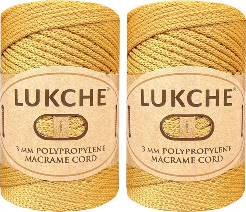 Miniatura 33 de Cordón de macramé de poliéster premium de 3 mm (134.72 metros), (250 g) 100% cuerda de macramé de polipropileno, hilo de crochet de macramé colorido