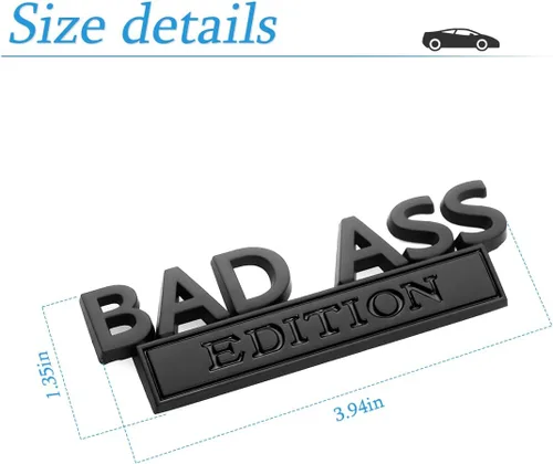 Miniatura 2 de Emblema de la edición Bad Ass para coche, calcomanía de insignia de guardabarros 3D adhesivo para coche con adhesivo 3M, accesorios para automóvil