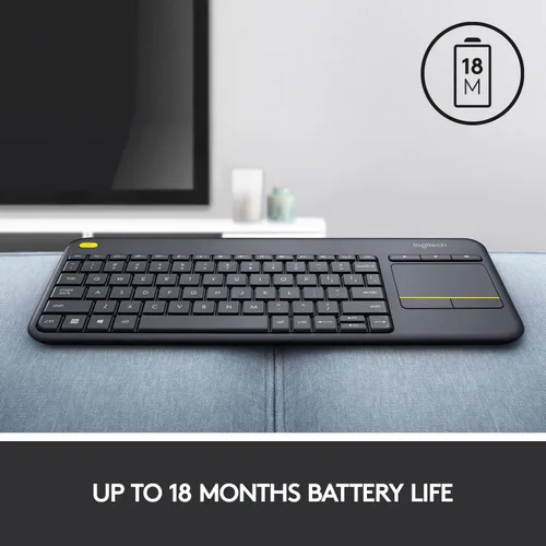 Miniatura 7 de Logitech K400 920-007119 Plus teclado táctil inalámbrico para TV conectado a computadora